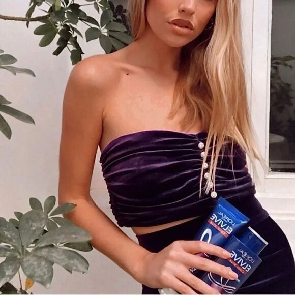 ZARA CROPPED VELVET TOP  - Picture 7 of 16